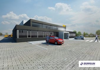 vizualizácia novej budovy pre spoločnosť Zeppelin SK