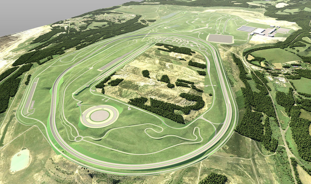 Pohled z výšky na testovací polygon BMW